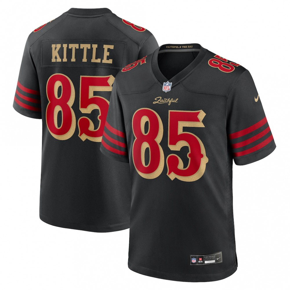 George Kittle San Francisco 49ers Nike 2025 Rivalries Collection Game Jersey - Black-GridironStore